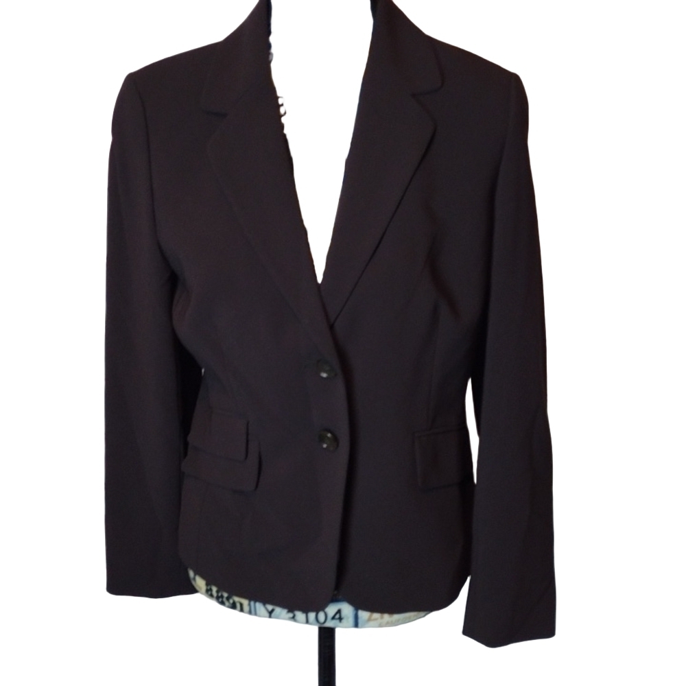 Ann TAYLOR - petites brown blazer with shoulder pads size 8 petite